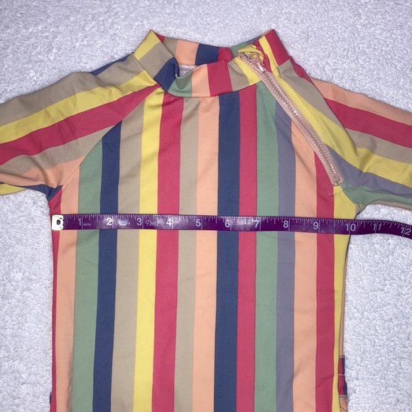 Jessica Simpson rash guard ruffle butt striped swim suit size 3t - Picture 4 of 8